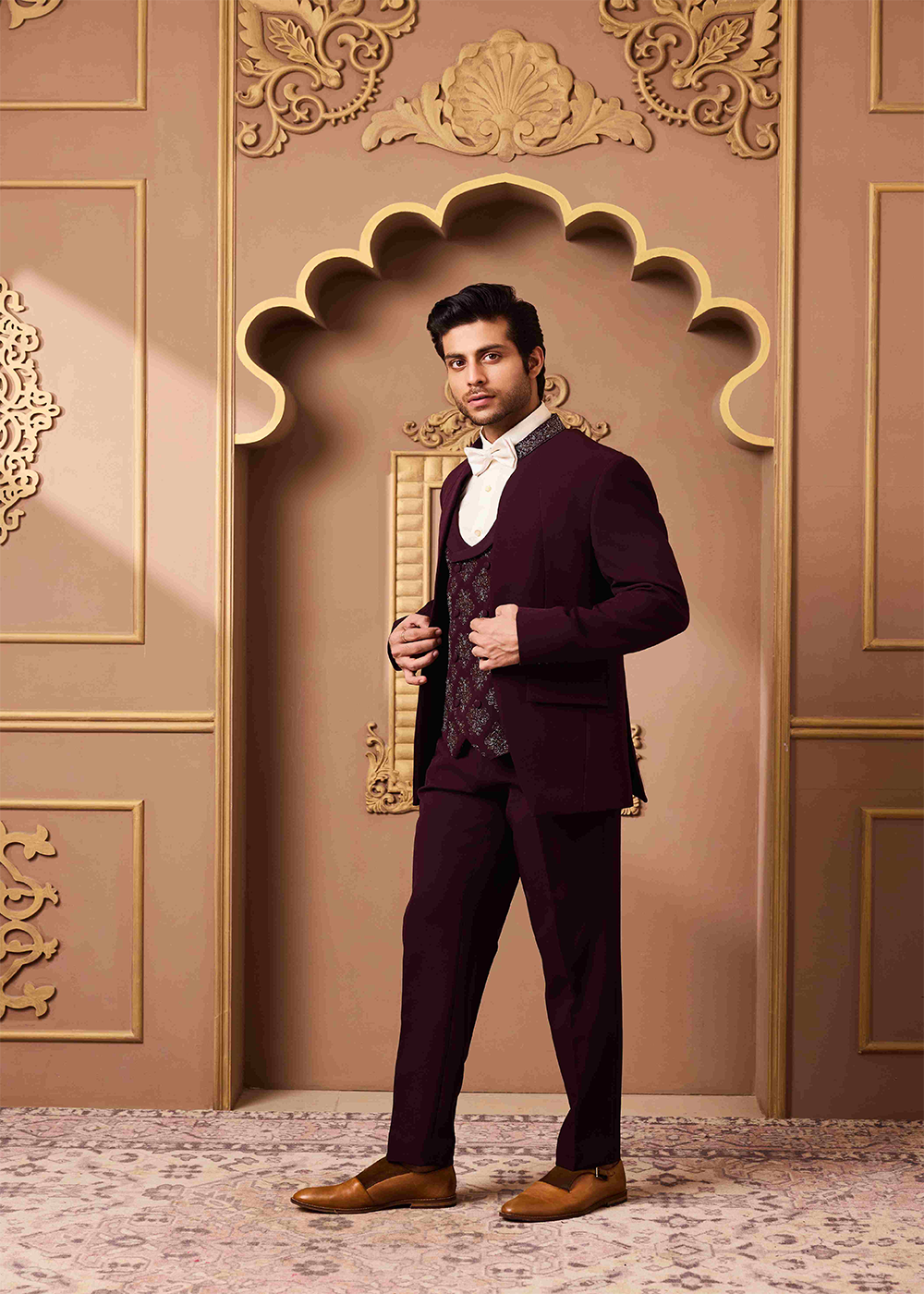 Burgundy Tuxedo Pant