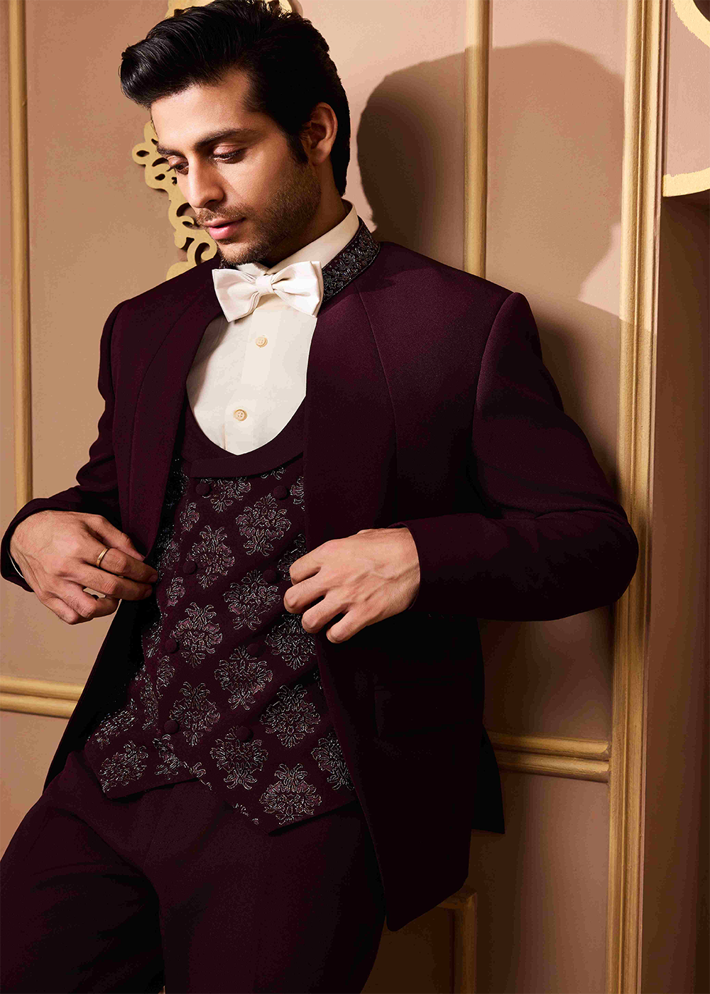 Burgundy Tuxedo Pant