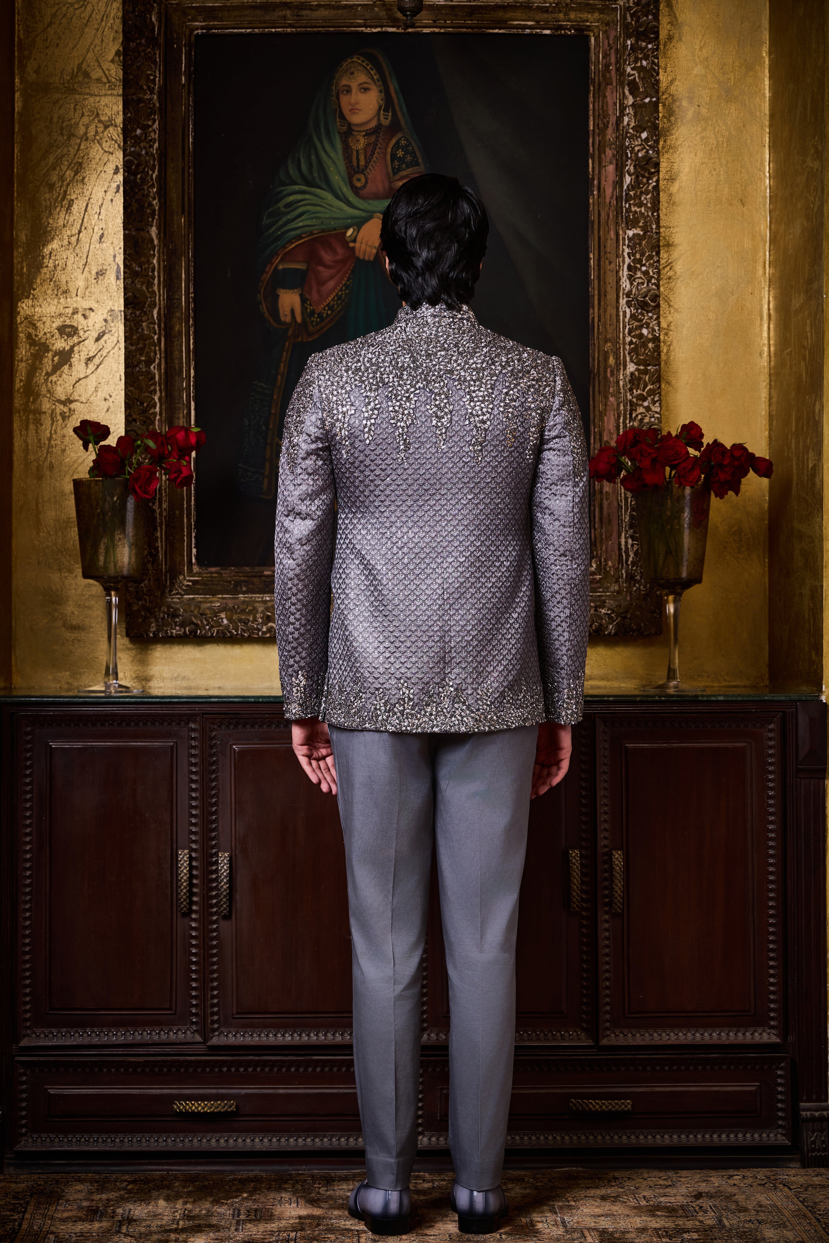 Grey Jodhpuri Set
