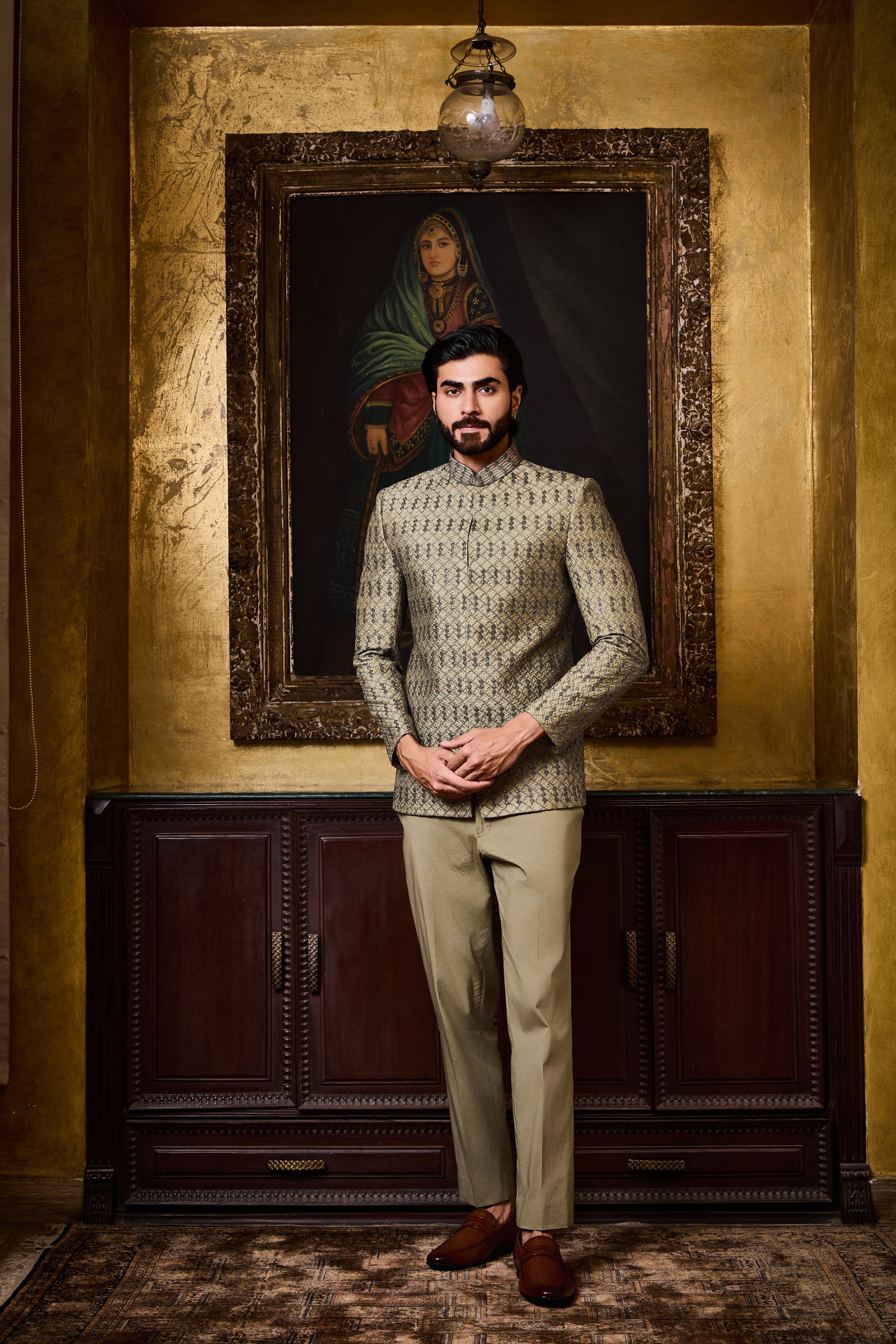Olive Green Jodhpuri Set
